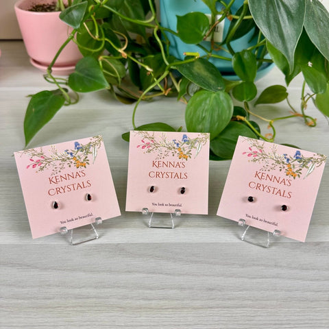 Sterling Silver Garnet Stud Earrings 1 - Kenna's Crystals from TikTok