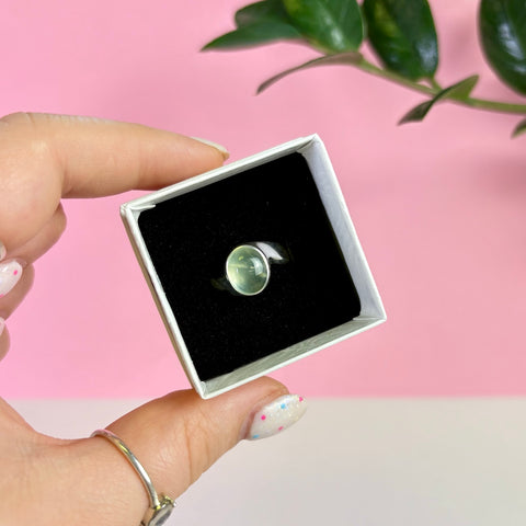 Sterling Silver Prehnite Ring
