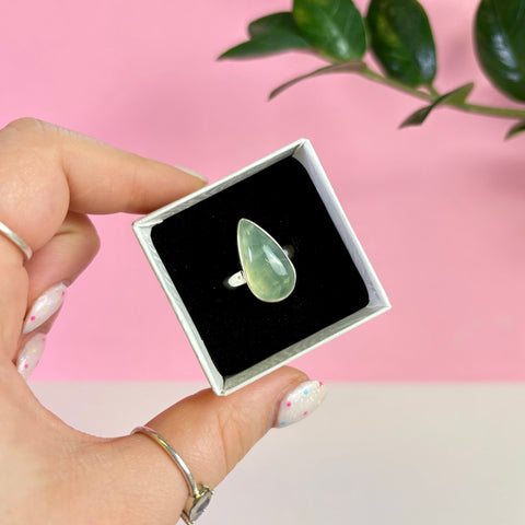 Sterling Silver Prehnite Ring