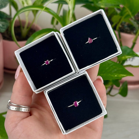 Sterling Silver Stackable Faceted Ruby Ring 4 1 - Kenna's Crystals from TikTok