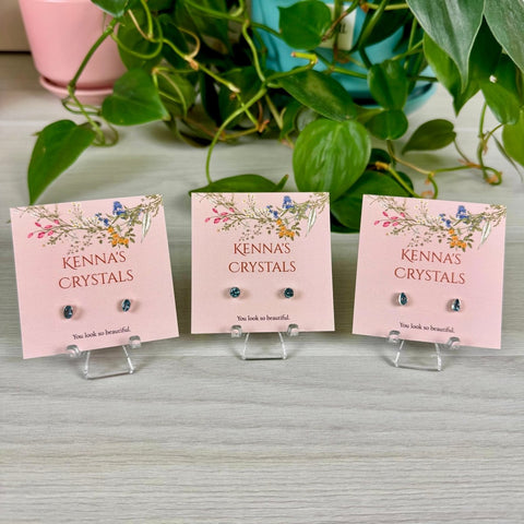 Sterling Silver Swiss Blue Topaz Stud Earrings 1 - Kenna's Crystals from TikTok