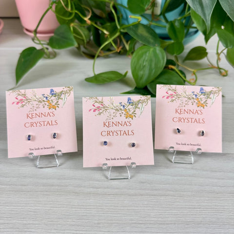 Sterling Silver Tanzanite Stud Earrings 1 - Kenna's Crystals from TikTok