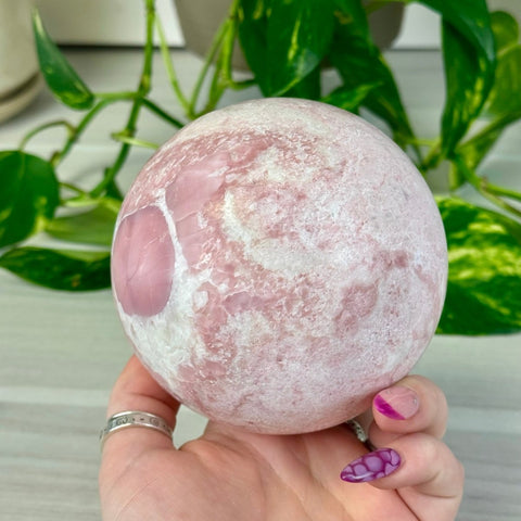 Strawberries and Cream Pink Opal Sphere 144 8 - Kenna's Crystals from TikTok