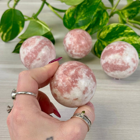 Strawberries and Cream Pink Opal Sphere 33 3 - Kenna's Crystals from TikTok
