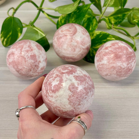 Strawberries and Cream Pink Opal Sphere 55 5 - Kenna's Crystals from TikTok