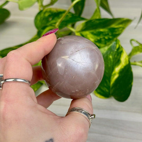 Sunstone In Peach Moonstone Sphere 166 11 - Kenna's Crystals from TikTok