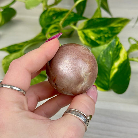Sunstone In Peach Moonstone Sphere 99 8 - Kenna's Crystals from TikTok