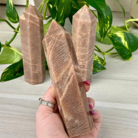 Sunstone In Peach Moonstone Tower 77 1 - Kenna's Crystals from TikTok
