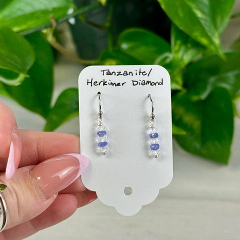 Tanzanite & Herkimer Diamond Earrings 1 - Kenna's Crystals from TikTok