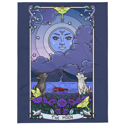 The Moon Tarot Card XL Blanket (60" x 80")