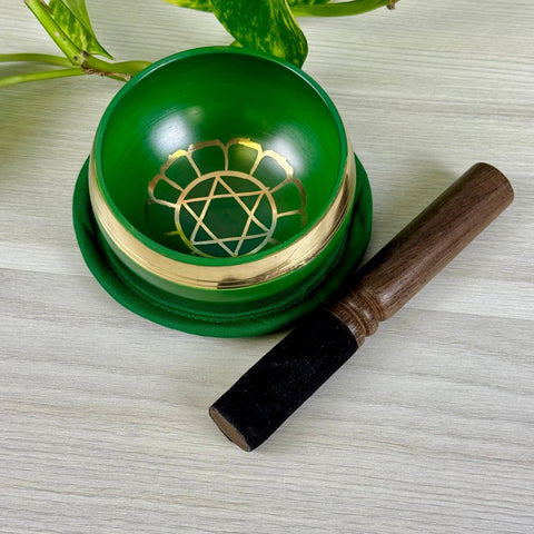 Tibetan Singing Bowl Green - Heart 8 - Kenna's Crystals from TikTok