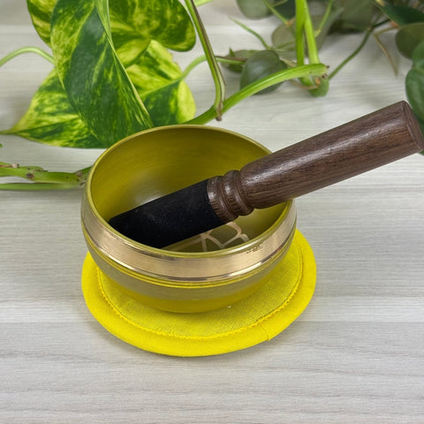 Tibetan Singing Bowl Yellow - Solar Plexus 3 - Kenna's Crystals from TikTok