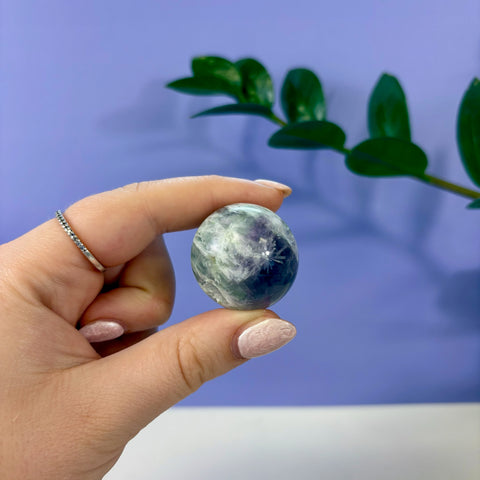 Tidal Wave Feather Fluorite Sphere