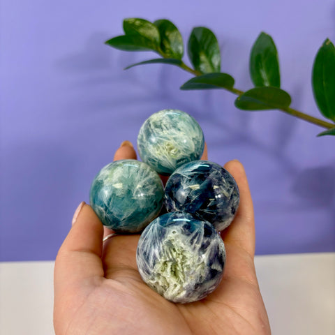 Tidal Wave Feather Fluorite Sphere
