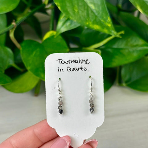 Tourmaline In Quartz Earrings 1 - Kenna's Crystals from TikTok
