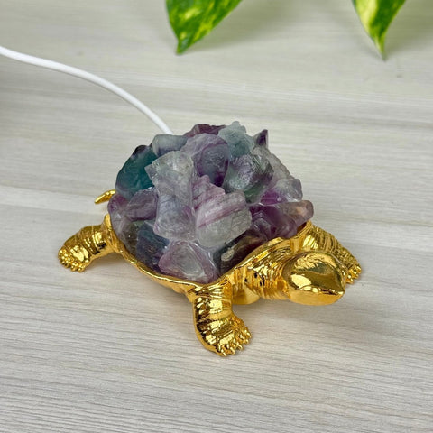Turtle Lamp - Rainbow Fluorite 1 - Kenna's Crystals from TikTok