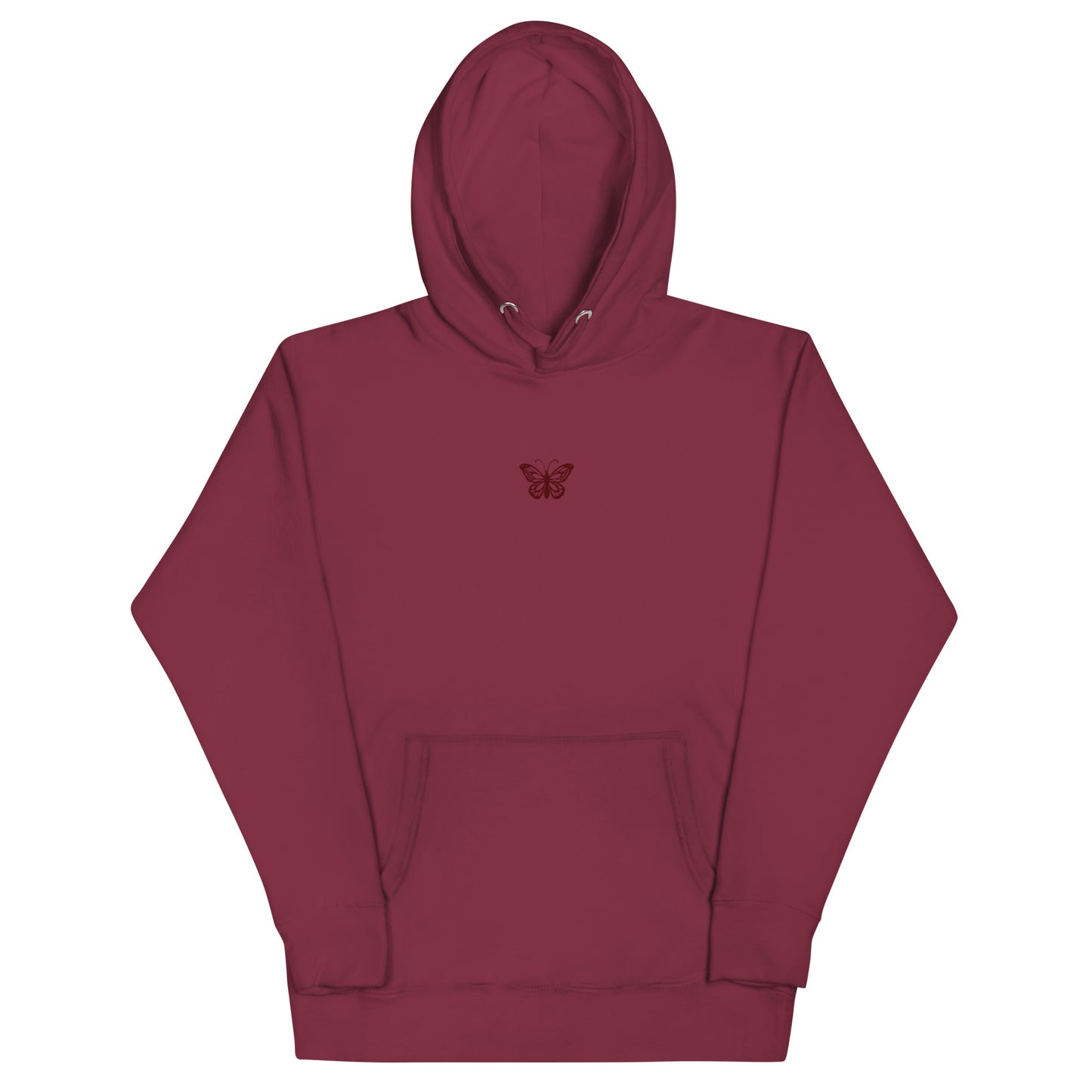 Maroon Hoodie / Sweatpants Matching Set Embroidered Butterfly