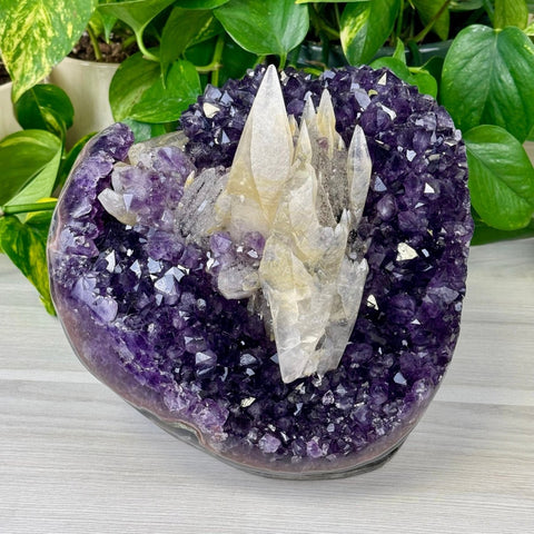 Uruguayan Amethyst Free Form with Calcite Castle 1 - Kenna's Crystals from TikTok