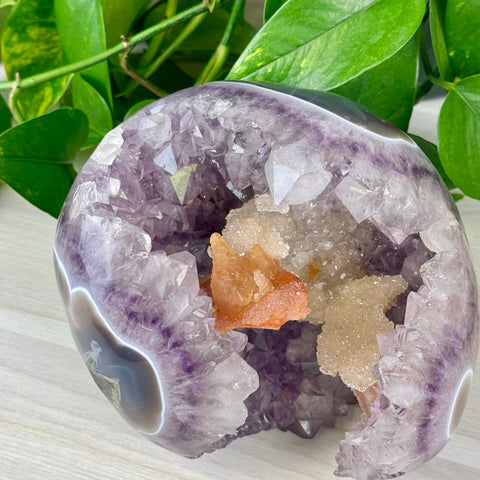 Uruguayan Amethyst Polished Freeform with Calcite Starship 2 - Kenna's Crystals from TikTok