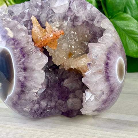 Uruguayan Amethyst Polished Freeform with Calcite Starship 3 - Kenna's Crystals from TikTok