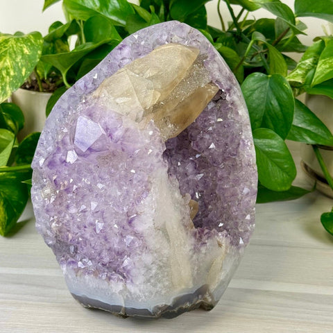 Uruguayan Amethyst with Calcite Bridge 1 - Kenna's Crystals from TikTok