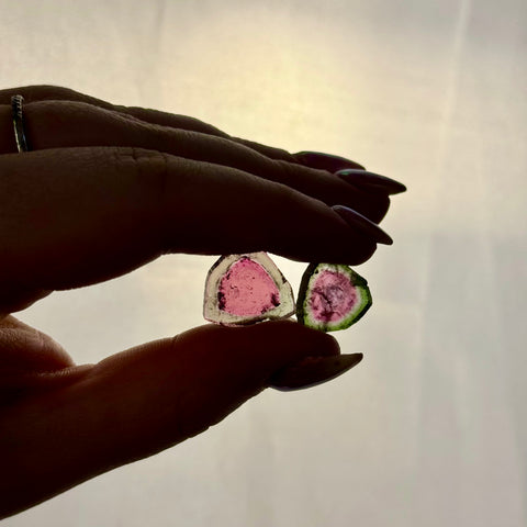 Watermelon Tourmaline Pair - C 2 - Kenna's Crystals from TikTok