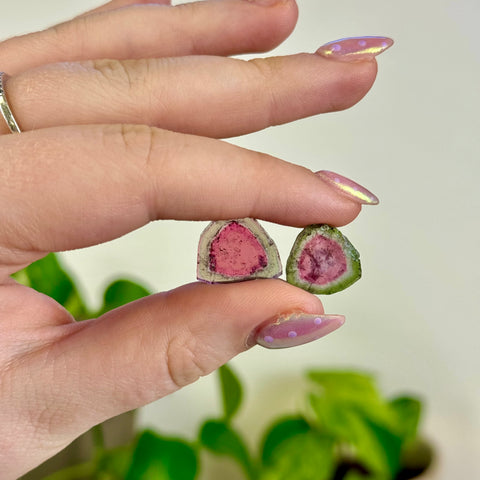 Watermelon Tourmaline Pair - C 1 - Kenna's Crystals from TikTok