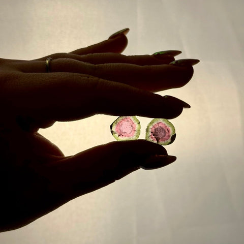 Watermelon Tourmaline Pair - F 2 - Kenna's Crystals from TikTok
