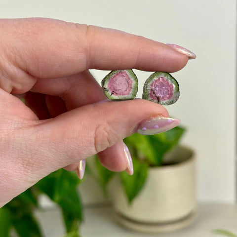 Watermelon Tourmaline Pair - F 1 - Kenna's Crystals from TikTok