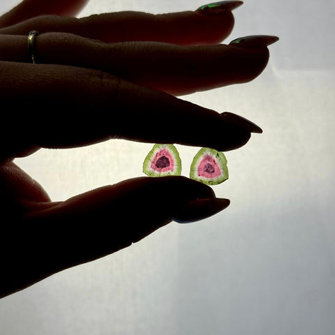 Watermelon Tourmaline Pair - G 2 - Kenna's Crystals from TikTok