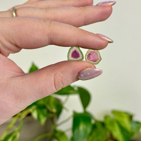 Watermelon Tourmaline Pair - I 1 - Kenna's Crystals from TikTok
