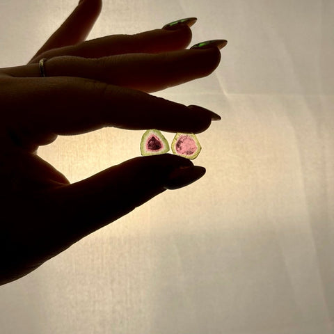 Watermelon Tourmaline Pair - I 2 - Kenna's Crystals from TikTok