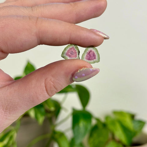 Watermelon Tourmaline Pair - J 1 - Kenna's Crystals from TikTok