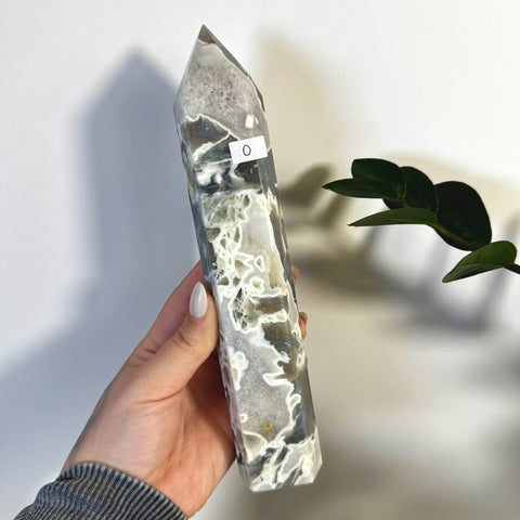 White Camo Moss Agate Tower O 29 - Kenna's Crystals from TikTok