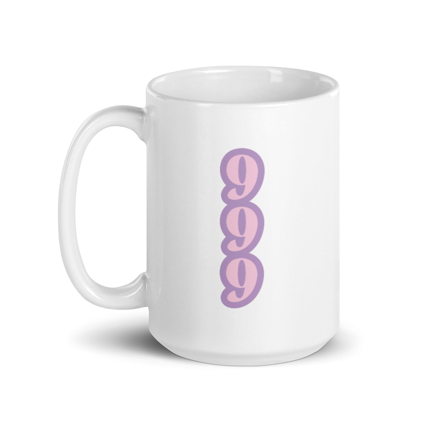 999 Angel Number XL White Glossy Mug (15oz)
