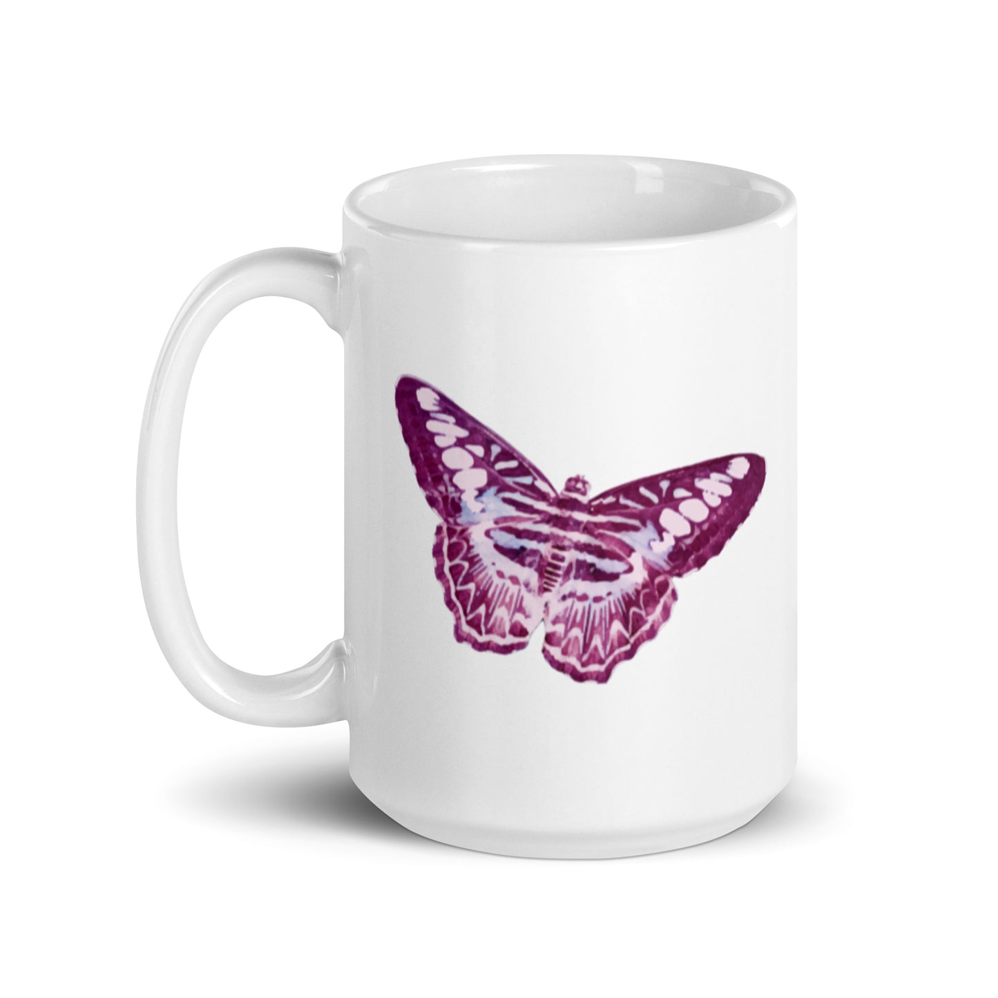 The Moth XL White Glossy Mug (15oz)