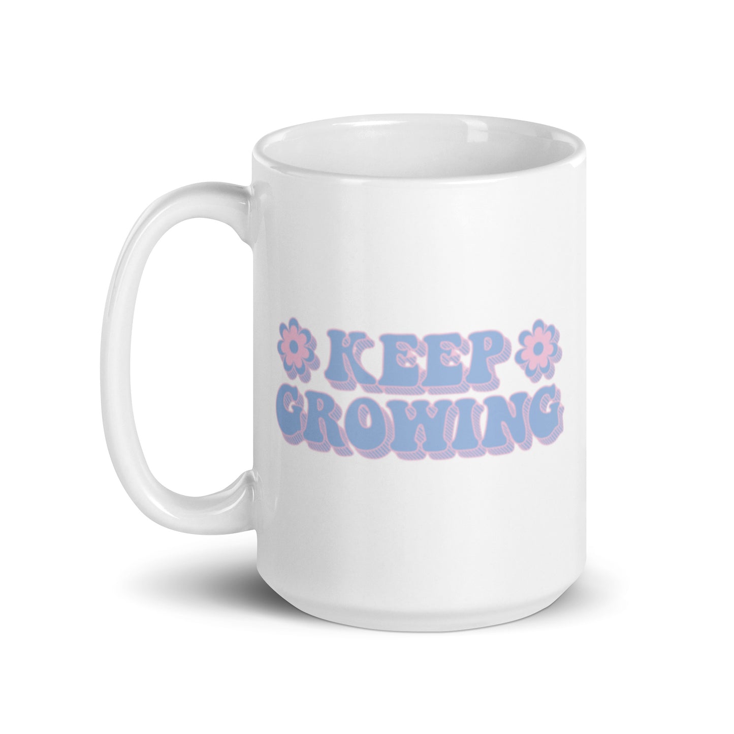 Keep Growing XL White Glossy Mug (15oz)