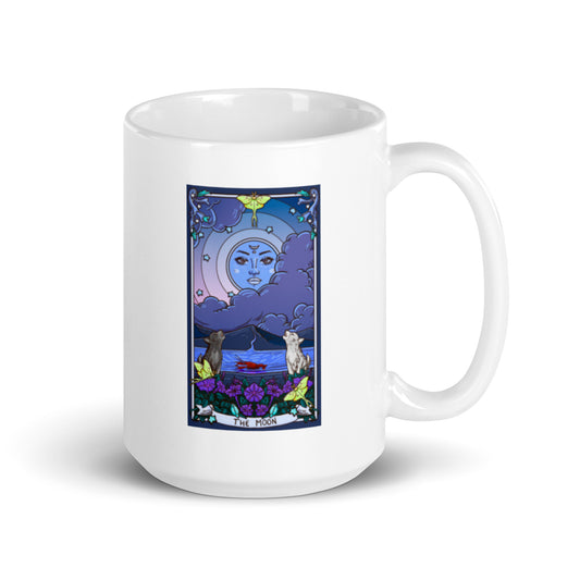 The Moon Card XL White Glossy Mug (15oz)