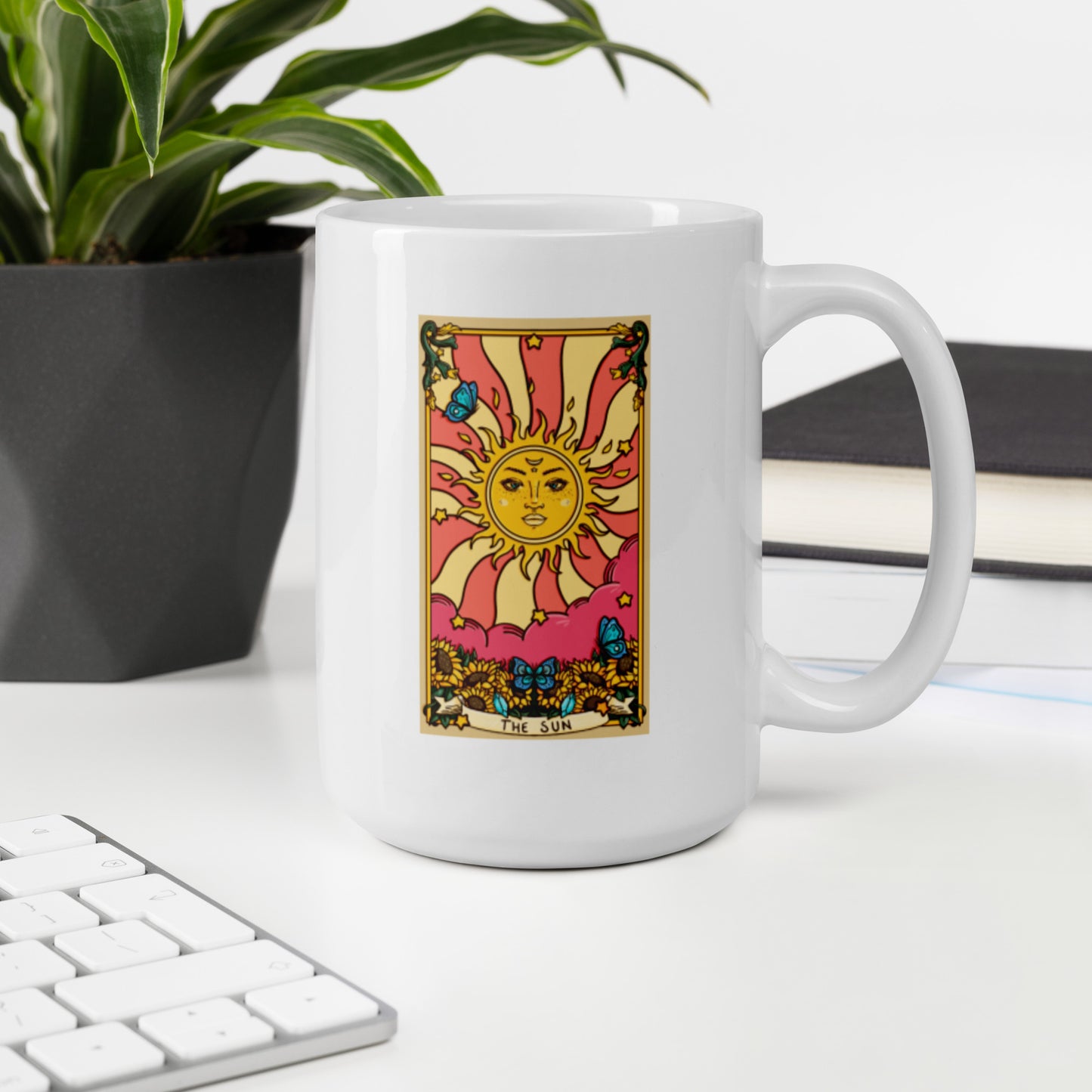 The Sun & Moon Tarot Card XL White Glossy Mug (15oz)