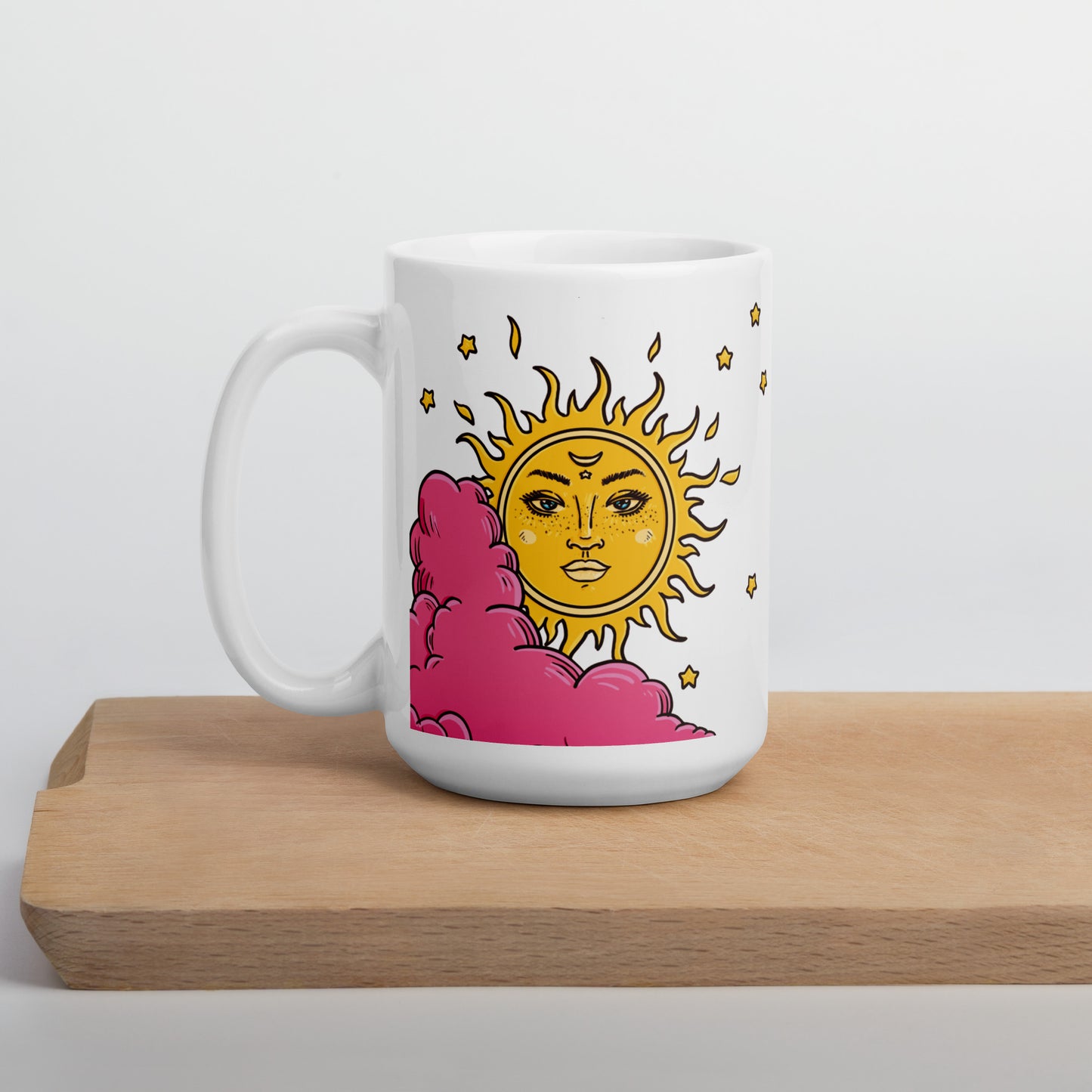 The Sun & Moon XL White Glossy Mug (15oz)