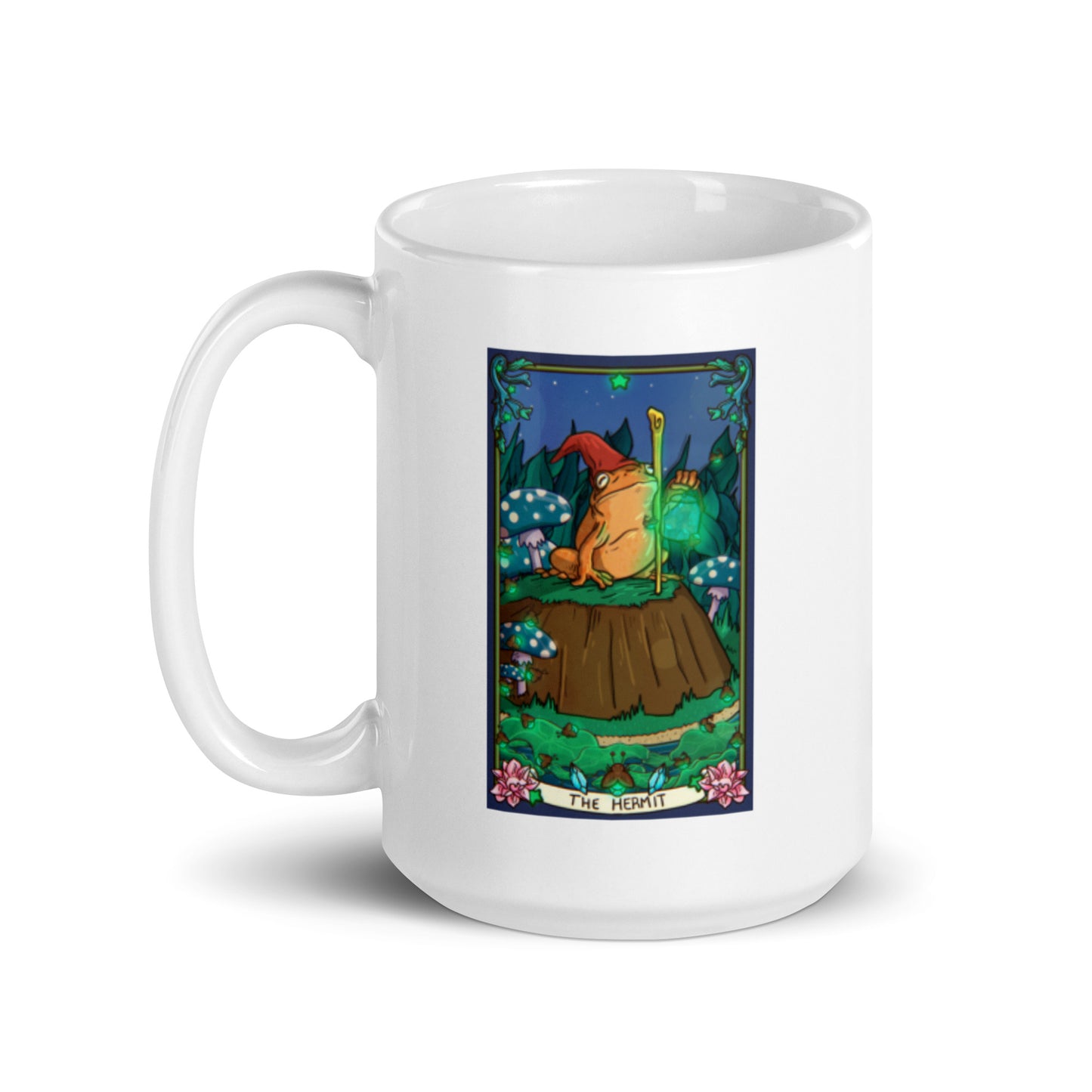 The Hermit Tarot Card XL White Glossy Mug (15oz)