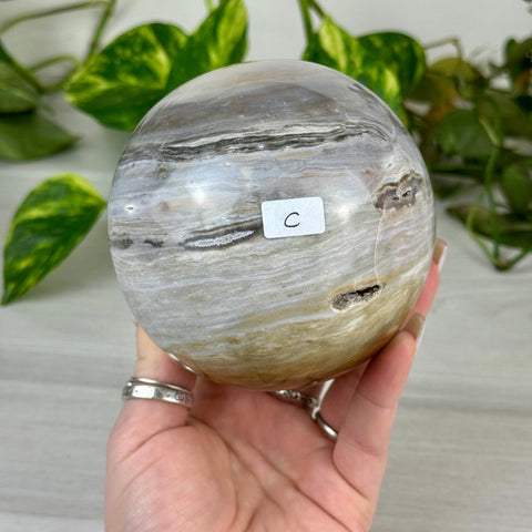 White Jasper Sphere C 3 - Kenna's Crystals from TikTok