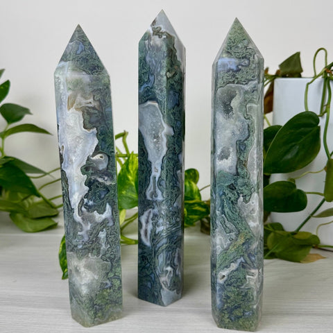XL Moss Agate Tower 99 2 - Kenna's Crystals from TikTok