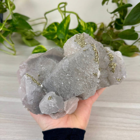 XL Pink Calcite With Glitter Pyrite (UV Reactive) 5 - Kenna's Crystals from TikTok