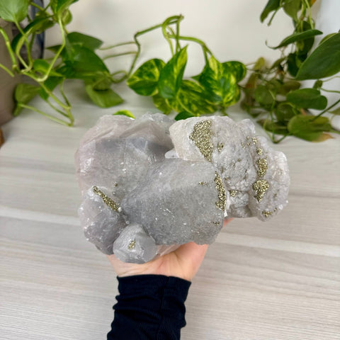 XL Pink Calcite With Glitter Pyrite (UV Reactive) 6 - Kenna's Crystals from TikTok