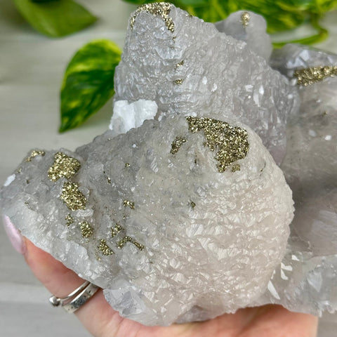 XL Pink Calcite With Glitter Pyrite (UV Reactive) 2 - Kenna's Crystals from TikTok