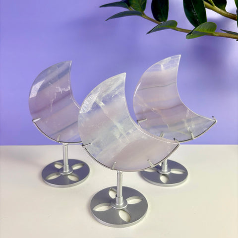 Yttrium Fluorite Moon On Stand