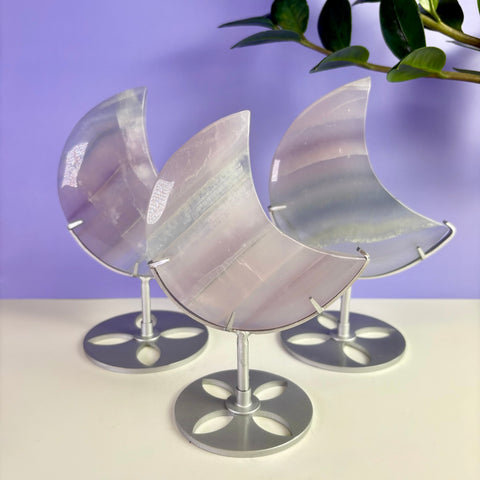 Yttrium Fluorite Moon On Stand