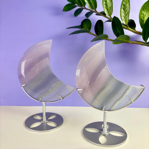 Yttrium Fluorite Moon On Stand